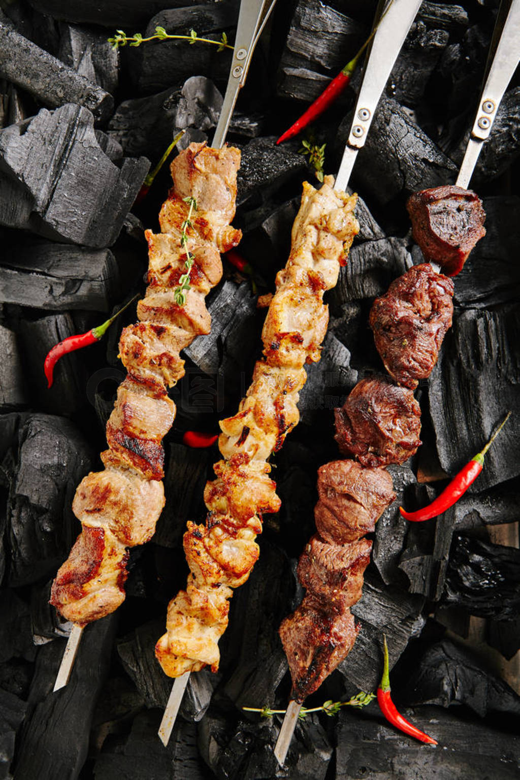 Set of Shish Kebabs or Barbecue Shashlik