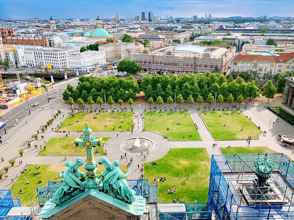 Skyline aerial view of Berlin city, Germany.