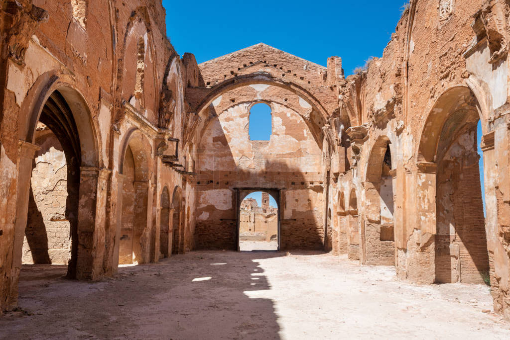 Ruins of Belchite, Spain, town in Aragon that was completely de