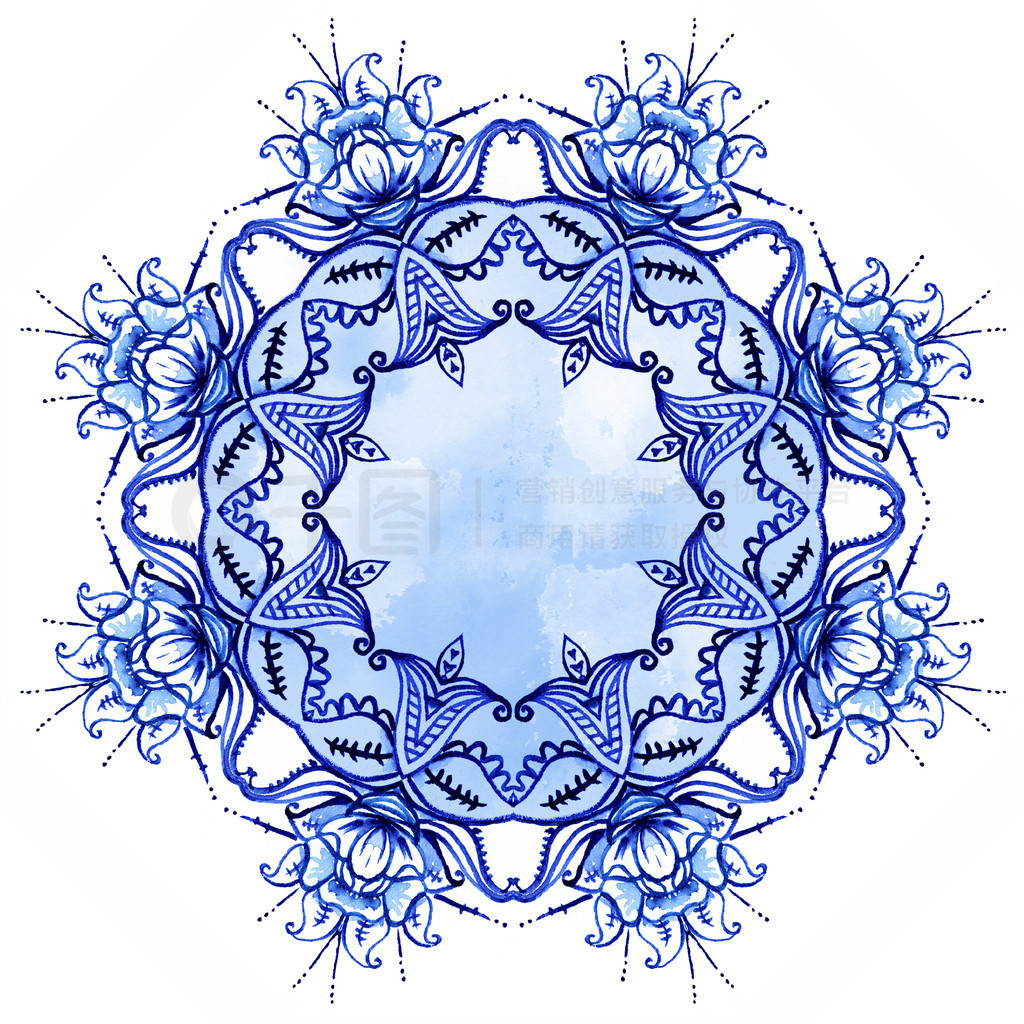 Clipart Watercolor. Doily round lace pattern?