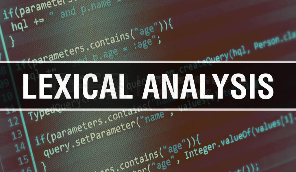 Lexical analysis concept illustration using code for developing