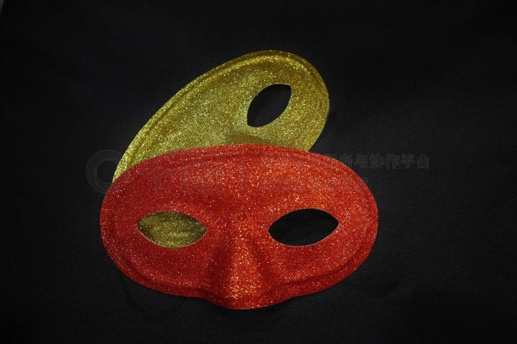 golden and red carnival masks