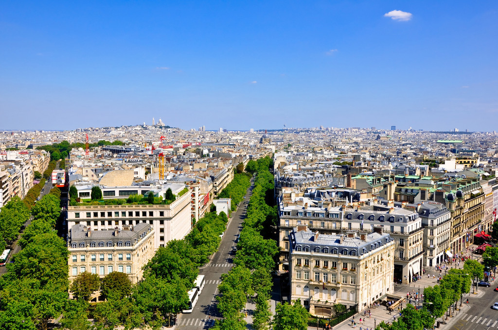 The Champs-Elyses . Paris.