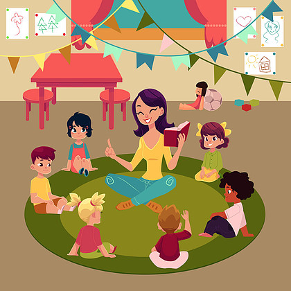 幼儿园故事卡通背景图片免费下载