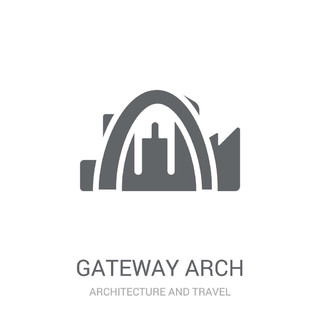 门头沟拱形图标。时尚的门头沟拱形标志概念的白色背景从建筑和旅游收藏。适用于 web 应用、移动应用和打印媒体