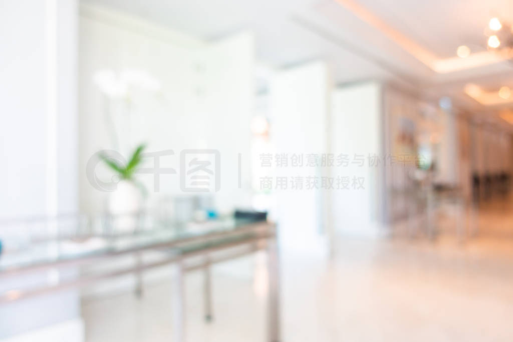Abstract blur and defocused hotel lobby and hall interior