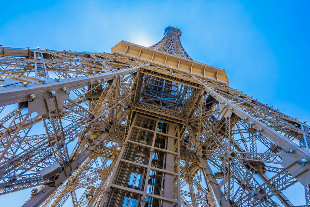 Beautiful eiffel tower landmark of parisian hotel and resort in