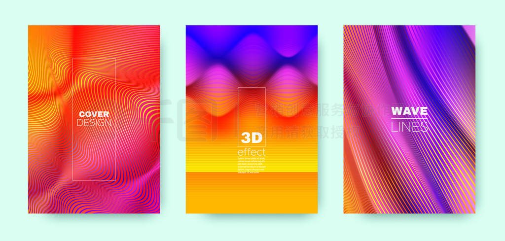 Holographic Vibrant Banner. 3d Design Brochure.