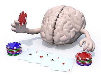 人类的大脑,胳膊和腿被打扑克