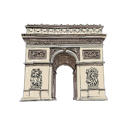 法国巴黎凯旋门 矢量图