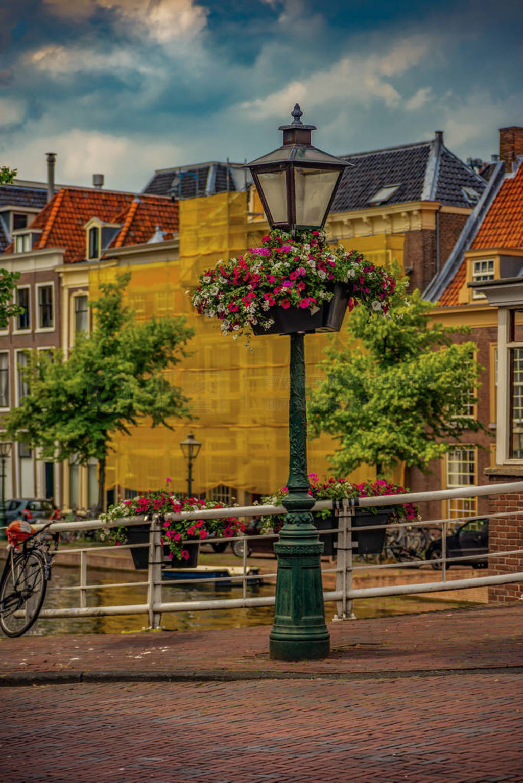 Leiden, Netherlands:Reflection of the tradional Dutch houses in