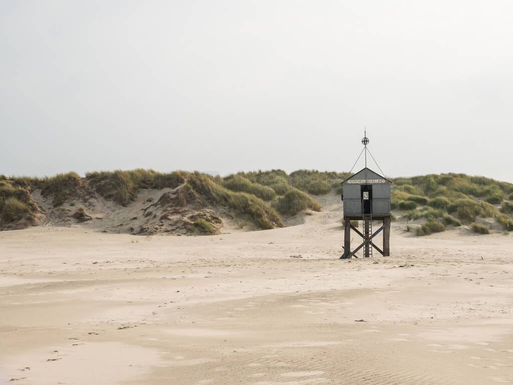 Emergency shelter on the beach of Terschelling, Netherlands