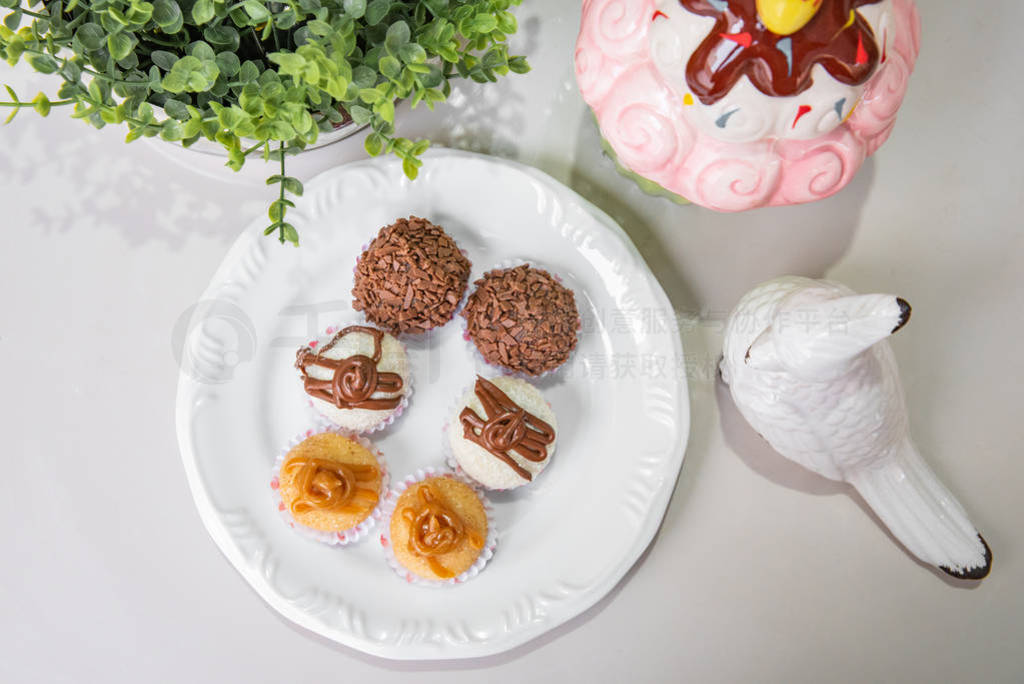 Brigadeiro Traditional brazilian sweet - brigadier - With plate