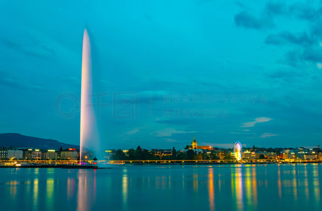 eau fountain and Saint Pierre Cathedral, Switzerlan