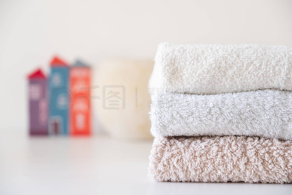 Cotton towels in a home interior