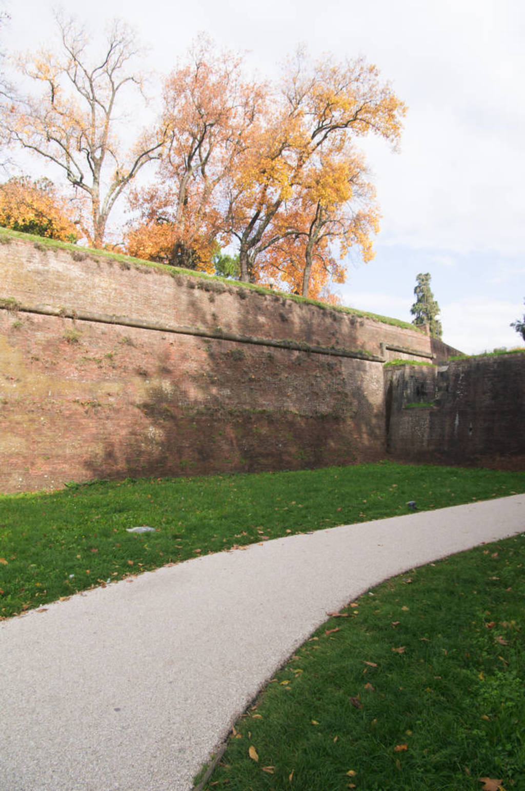 City walls in Lucca, tuscany, italy