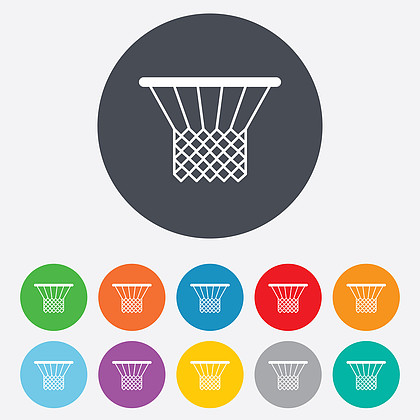 篮球篮图标体育符号