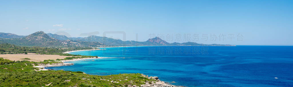 Sardinia Panoramic Landscape. View from Mountain Monte Turno on