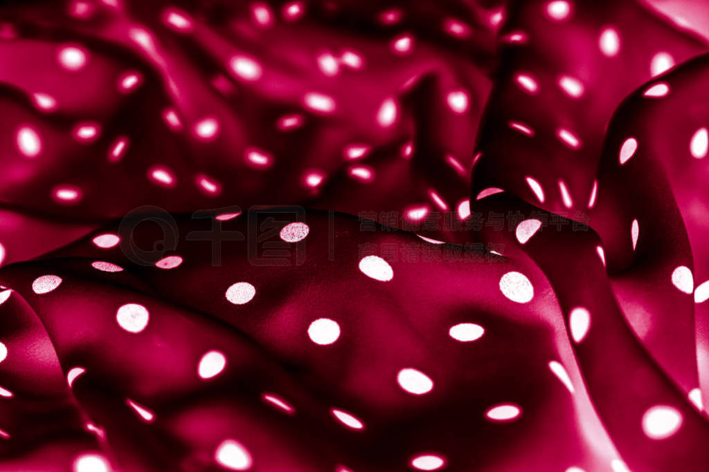 Classic polka dot textile background texture, white dots on red