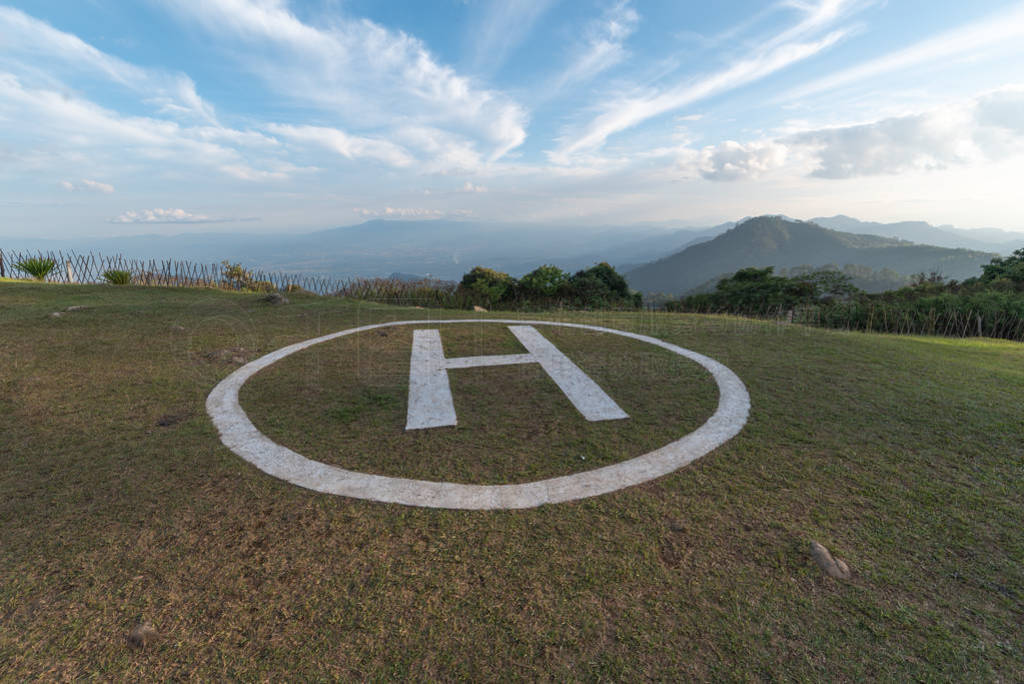 Empty helipad on Doi Ang Khang ,Chiang Mai Thailand