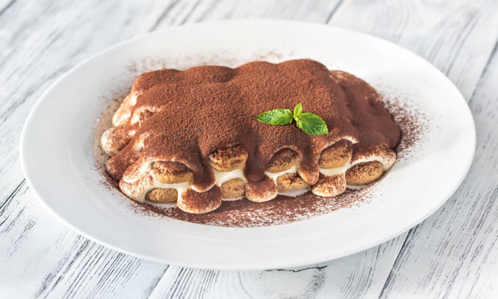 Portion of tiramisu