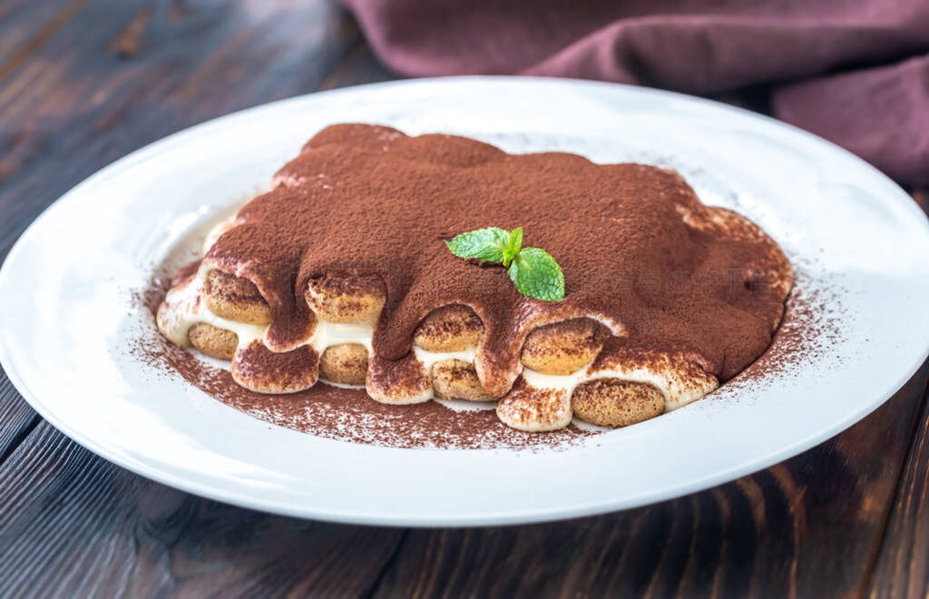 Portion of tiramisu