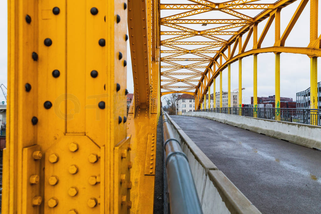 Yellow bridge in Danzica, Poland