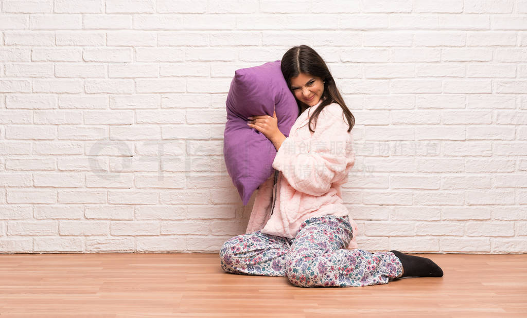 Teenager girl in pajamas