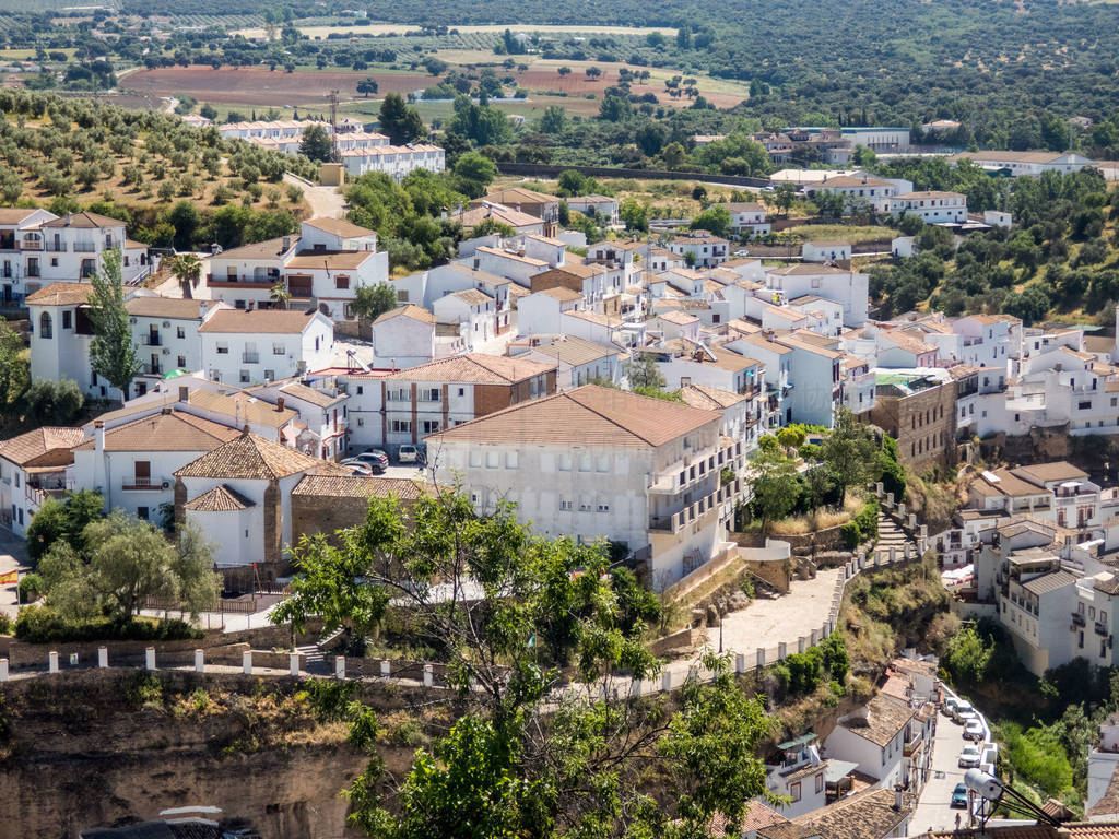 Top view of Olvera village, one of the beautiful white villages