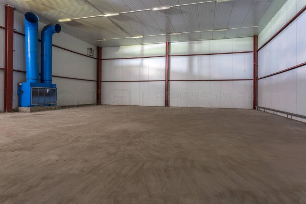 Empty hangar for fruits and vegetables in storage stock. product