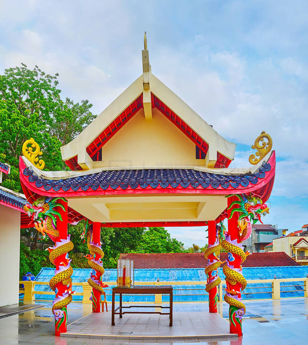 Scenic pavilion in Sam Sae Chu Hut Chinese Shrine, Phuket City,