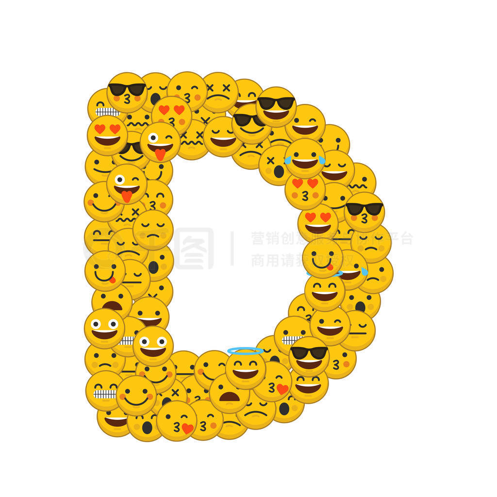 Emoji smiley characters capital letter D