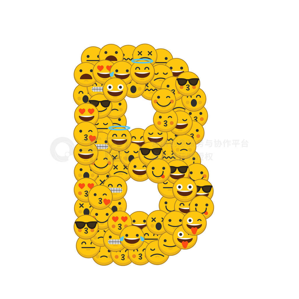 Emoji smiley characters capital letter B