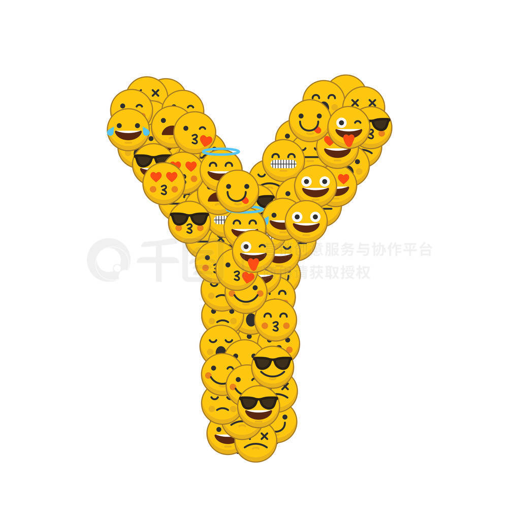 Emoji smiley characters capital letter Y
