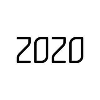 2020年数字图标新年快乐白底黑字