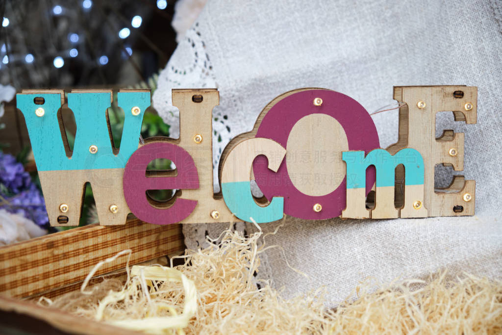 Decorative welcome sign