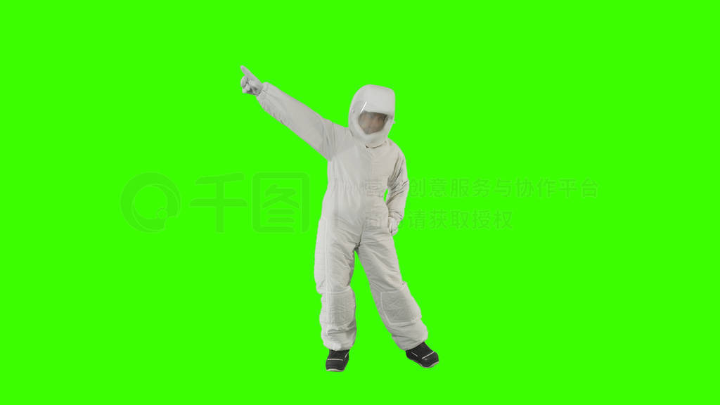 Guy in the spacesuit is dancing funny