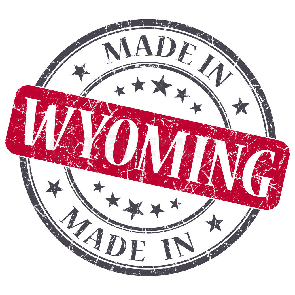 Made in Wyoming rot runde Grunge isoliert-BriefmarkeڻݺԲ grun