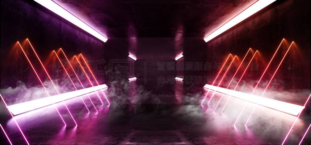 Smoke Fog Mist Neon Laser Stage Showcase Empty Dark Underground