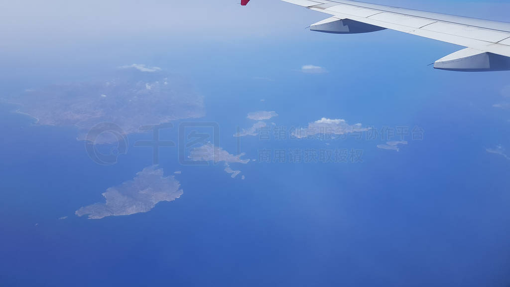Aerial view of the islands of Greece, Cyclades Islands. Greece