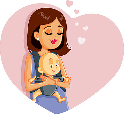 母亲抱着婴儿动漫图片