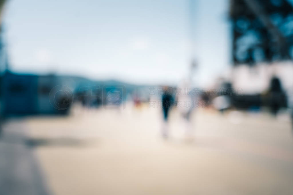 Blur image of Wellington City waterfront view in the capital of