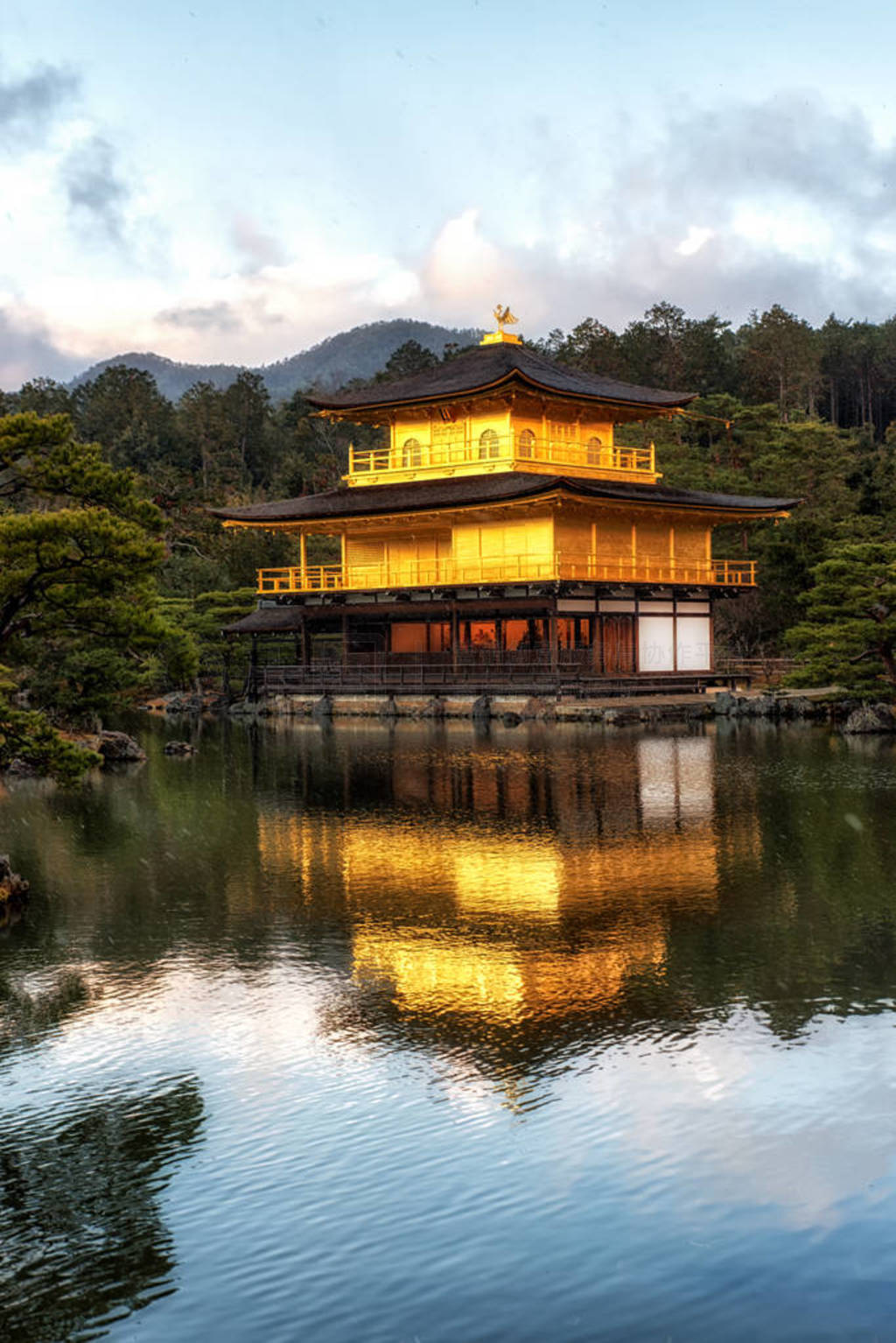 Kinkaku-ji the Golden Temple in Kyoto overlooking the lake