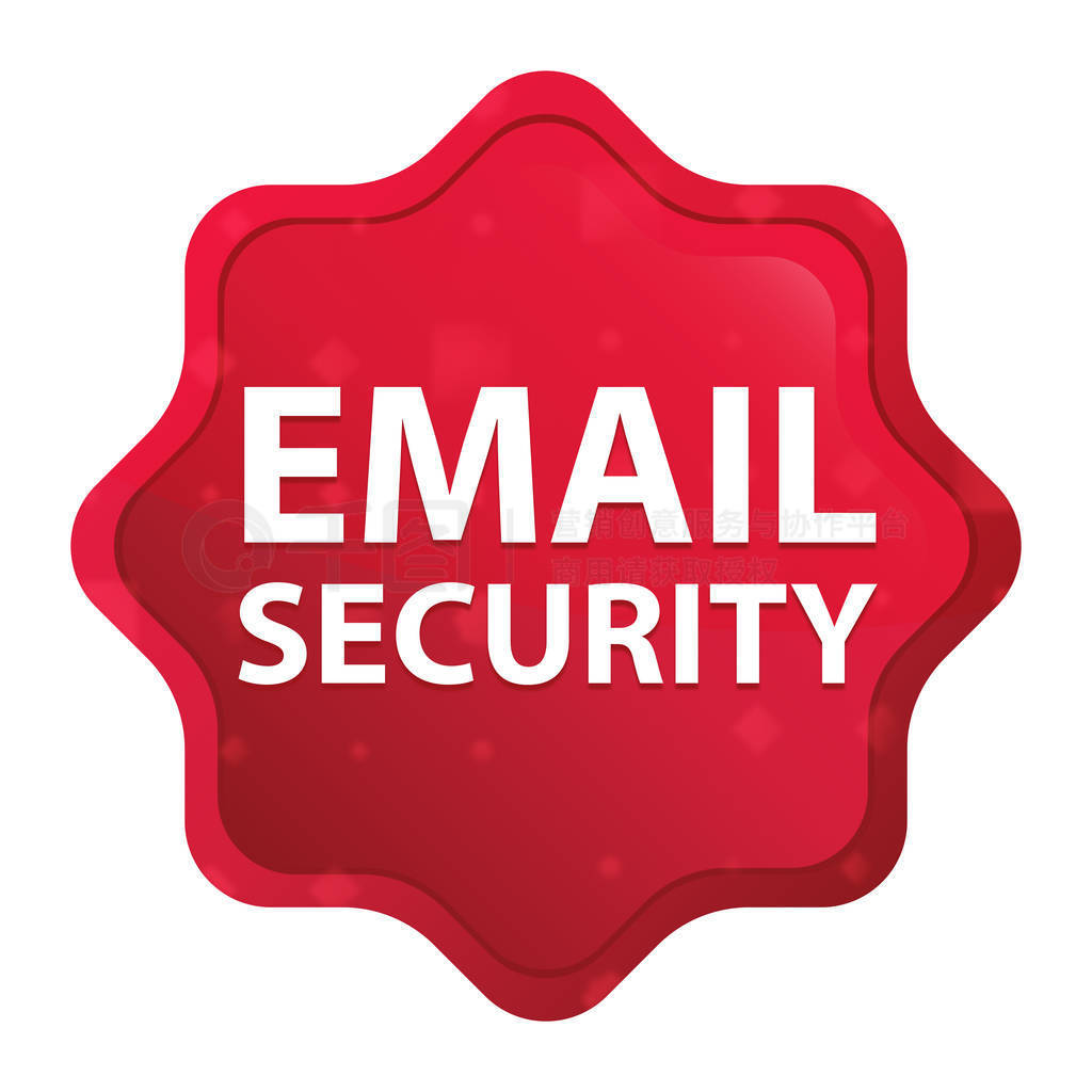 Email Security misty rose red starburst sticker button