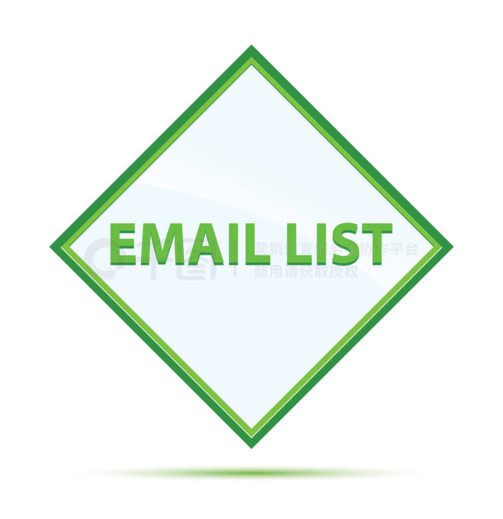 Email List modern abstract green diamond button