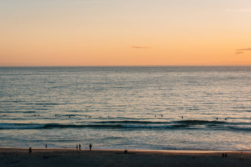 Waves in the Pacific Ocean at sunset, Salt Creek Beach, in Dana