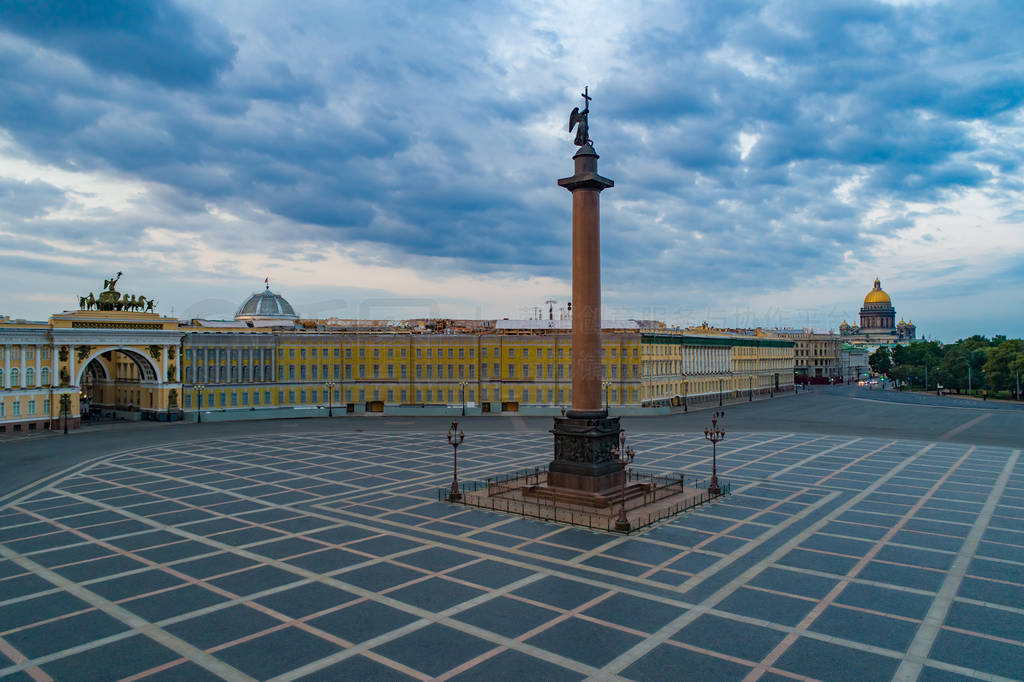 Russia. Saint-Petersburg. Palace square on a cloudy day. The Gen