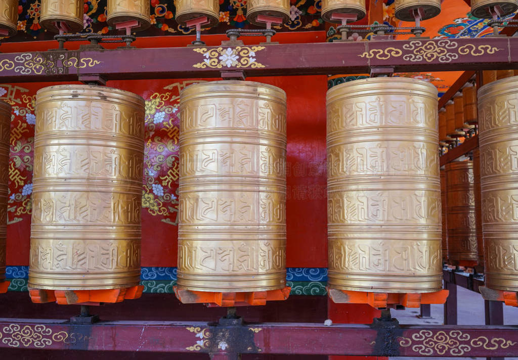 Prayer wheels at Yarchen Gar in Sichuan, China
