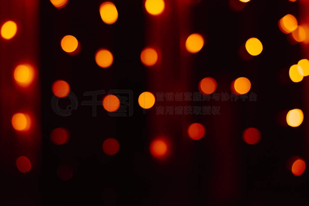 Yellow background with soft round bokeh lanterns.