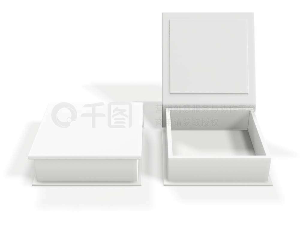 White blank cardboard box isolated on white background. Mock up